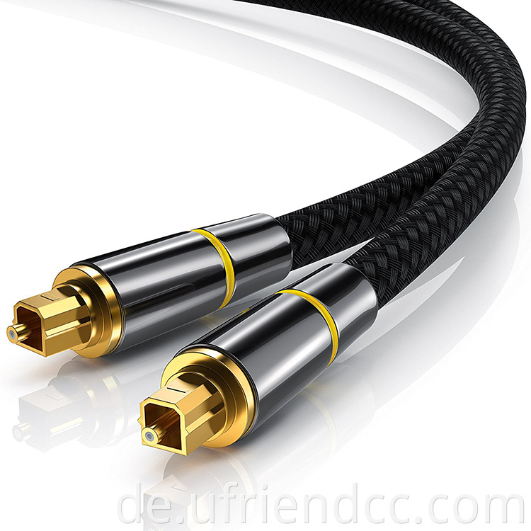 Hochwertiger 24 -Karg -Goldstecker 1m digitaler Glasfaser -Audio -Toslink -Kabel
